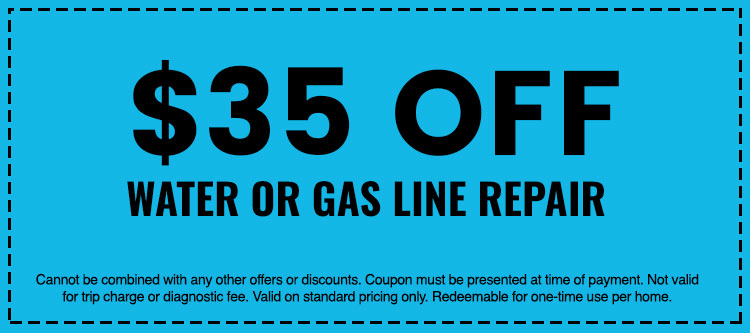 Discounts on Water or Gas Line Repair