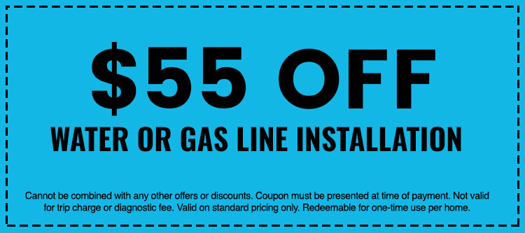 Discounts on Water or Gas Line Installation